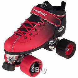 NEW! Riedell Dart 2 Tone Blk & Red Ombre Quad Roller Speed Skates Kids & Adult