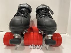 NEW Riedell Dart Roller Skate Unisex Black Red Wheels Size 9