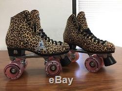 NEW Riedell Moxi Ivy Jungle Brown Leopard Womens Indoor Outdoor Roller Skates 6