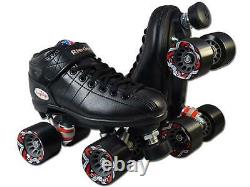 NEW Riedell R3 Black Quad Roller Derby Speed Skates