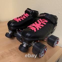 NEW Riedell R3 Black Quad Roller Derby Speed Skates! Cayman Size 3