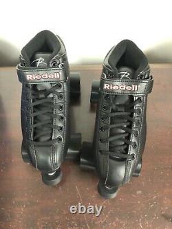 NEW Riedell R3 Black Quad Roller Derby Speed Skates Size 08 Free shipping