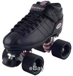 NEW! Riedell R3 Demon EDM Quad Roller Derby Speed Skates Black on Black