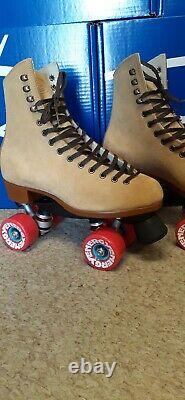 NEW Riedell Zone 135 Roller Skates Suede Tan Size 6 M, Women's 7-7.5 FREE SHIP