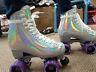 New Jackson Evo Outdoor Roller Skates by Atom with Riedell Sonar Purple Wheels