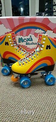 New Moxi Rainbow Rider Roller Skates Yellow Size Men's 7, Fits women's 8-8.5