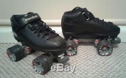 New RIEDELL R3 Speed Roller Skates Size 6 Quads Black RADAR CAYMAN Wheels Derby