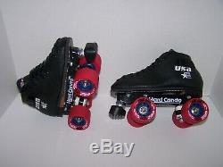 New Riedell 122 Custom Leather Roller Skates Mens Size 4 (ladies 5)