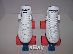 New Riedell 125 Custom Leather Roller Skates Mens Size 5.5 (ladies 6.5)