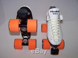 New Riedell 125 Labeda Custom Leather Roller Skates Mens Size 4 (ladies 5)