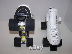 New Riedell 125 Powertrac Custom Leather Roller Skates Mens Size 9