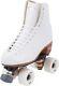 New Riedell 220 Epic Artistic Roller Skates White sz 6.0 Medium $450 value