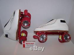 New Riedell 395 Powertrac Custom Leather Roller Skates Mens Size 9