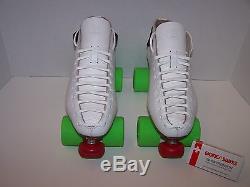 New Riedell 595 Powertrac Custom Leather Roller Skates Mens Size 9