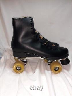 New Riedell Black Men's Roller Skates With Sure Grip Super X 8L Plates Size 10