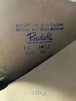 New Riedell Custom Indoor/Outdoor Rollerskates Black Leather Mens 15 Vintage Vtg