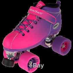 New Riedell Dart Quad Roller Skate Shoes Set Unisex Size 4-7 Pink/Purple Ombre