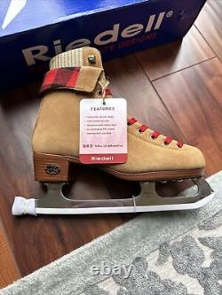 New Riedell Ember Recreational Ice Skates Cider Brown Youth Size 5
