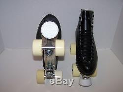 New Riedell F117 Black Custom Leather Roller Skates Men's Size 8