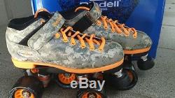 New Riedell R3 Digital Camo Derby Speed Skates Camo Men's Size 14 FREE SHIPPING