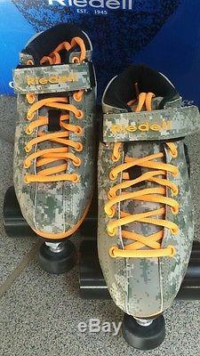 New Riedell R3 Digital Camo Roller Derby Speed Skates Camo Size 8 FREE SHIPPING