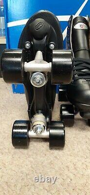 New! Riedell Rhythm Artistic Black Roller Skates Mens Size 10 with Riva Wheels