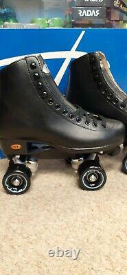 New! Riedell Rhythm Artistic Black Roller Skates Mens Size 11 with Riva Wheels