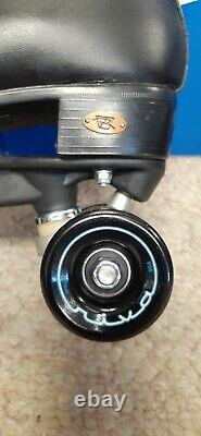 New! Riedell Rhythm Artistic Black Roller Skates Mens Size 11 with Riva Wheels