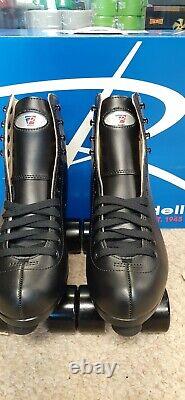 New! Riedell Rhythm Artistic Black Roller Skates Mens Size 12 with Riva Wheels