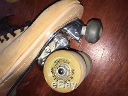 Nice! USA made Riedell 130 roller skates with Sure Grip Classic plate, Size 12