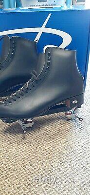 Premium Leather 220 Retro Riedell Roller Skates with Reactor Fuse Plate Men's 10 M