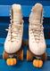 Quad Roller Skates RIEDELL 297 Atlas Plates Powell Bones Wheels Womens 5.5 White