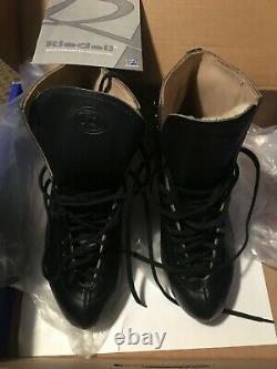 RIEDELL 297 BLACK ROLLER SKATES MEN'S SIZE 9 WIDE NEW BOOTS ONLY NO Plates