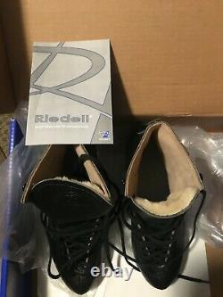 RIEDELL 297 BLACK ROLLER SKATES MEN'S SIZE 9 WIDE NEW BOOTS ONLY NO Plates