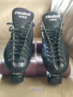 RIEDELL 595 black Size 8 Men roller skates/Sure Grip Magnum 4/ Hyper Strada NICE