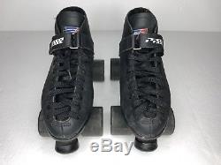 RIEDELL CARRERA Men Size 9 Speed Skates Quad Black Roller Derby Grip 95A Hyper