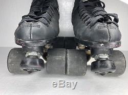 RIEDELL CARRERA Men Size 9 Speed Skates Quad Black Roller Derby Grip 95A Hyper