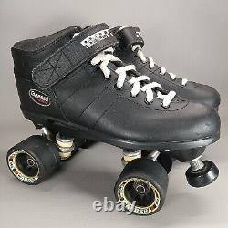 RIEDELL CARRERA Mod# 105B Black Speed Skates Style #2 Size 8 With 96A Wheels