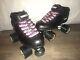 RIEDELL Carrera Size 7 Black Leather Lace Up Sure Grip 96A Speed Skates