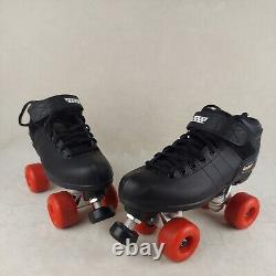 RIEDELL Carrera Women's Size 7 Black Leather Lace Up Sure Grip Aerobic Skates