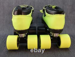 RIEDELL Dart Youth Neon Green Indoor Outdoor Roller Skates Size 4 62mm Wheels