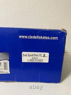 RIEDELL Dash Roller Skates Black With White Heel Accent Size 8