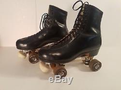 RIEDELL GOLD STAR 375 W MENS 10.5 W ROLLER SKATES With Chicago Custom GM II PLATE