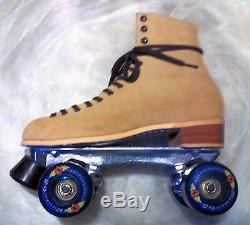 RIEDELL Men's 8 M Sure Grip Plates Route 65 Wheels Tan Suede Boot Skates USA