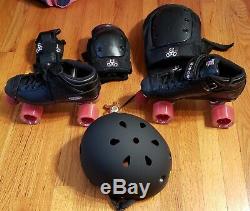 RIEDELL R3 ROLLER SKATES Wmns Sz 8 withTriple Eight Helmut, Knee, Elbow, Wrist Pads