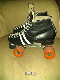 RIEDELL RED WING ROLLER SKATES mens SZ 7/ wmns 8 Orange wheels, striped, NICE