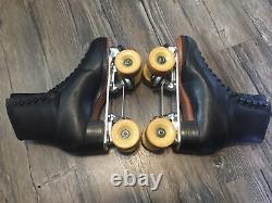 RIEDELL Red Wing 297 BLACK Snyder Imperial Plates USA ROLLER SKATES MEN'S 9-9.5