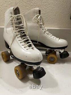 RIEDELL Sz7 Roller Skates #1422 Rannalli Pro Wheel Silver Star Boots Vntg