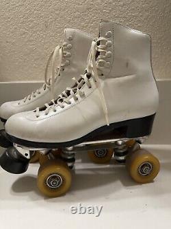 RIEDELL Sz7 Roller Skates #1422 Rannalli Pro Wheel Silver Star Boots Vntg