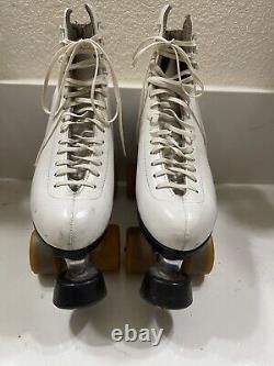 RIEDELL Sz7 Roller Skates #1422 Rannalli Pro Wheel Silver Star Boots Vntg